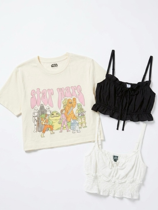 Star Wars Tops - Star Wars Graphic Tee Wild Fable Eyelet H&M Crop Top Bundle Size Small